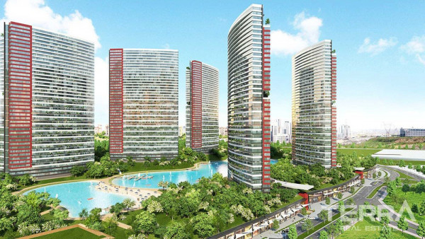 Luxuswohnungen mit einem großen Sportkomplex in Istanbul zu verkaufen