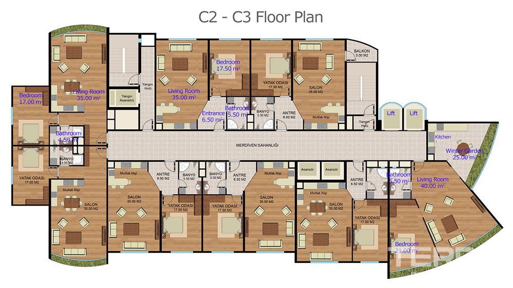 Comfortable apartments for sale in Bahçeşehir, Istanbul - 7738