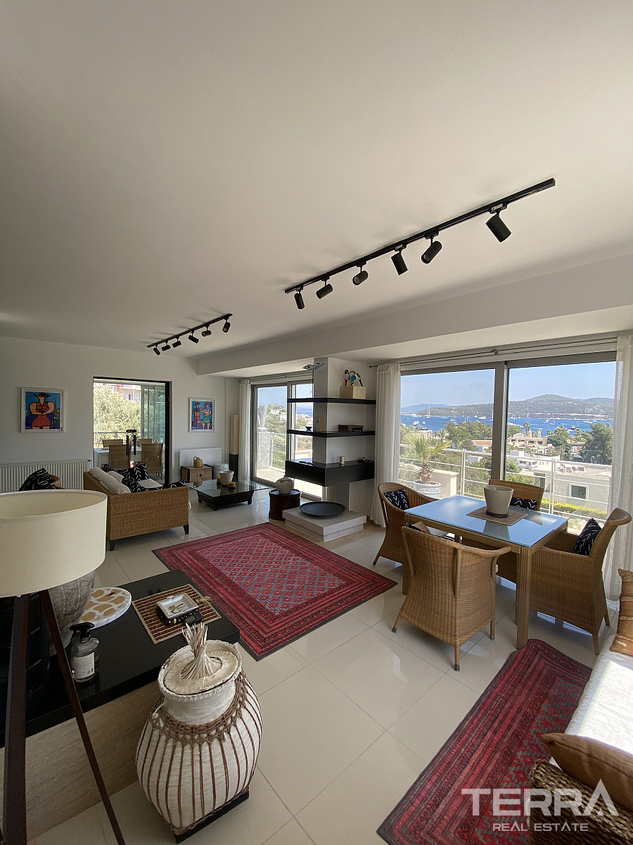 Muğla, Bodrum'da Deniz Manzaralı Satılık Mobilyalı Daire - 130443