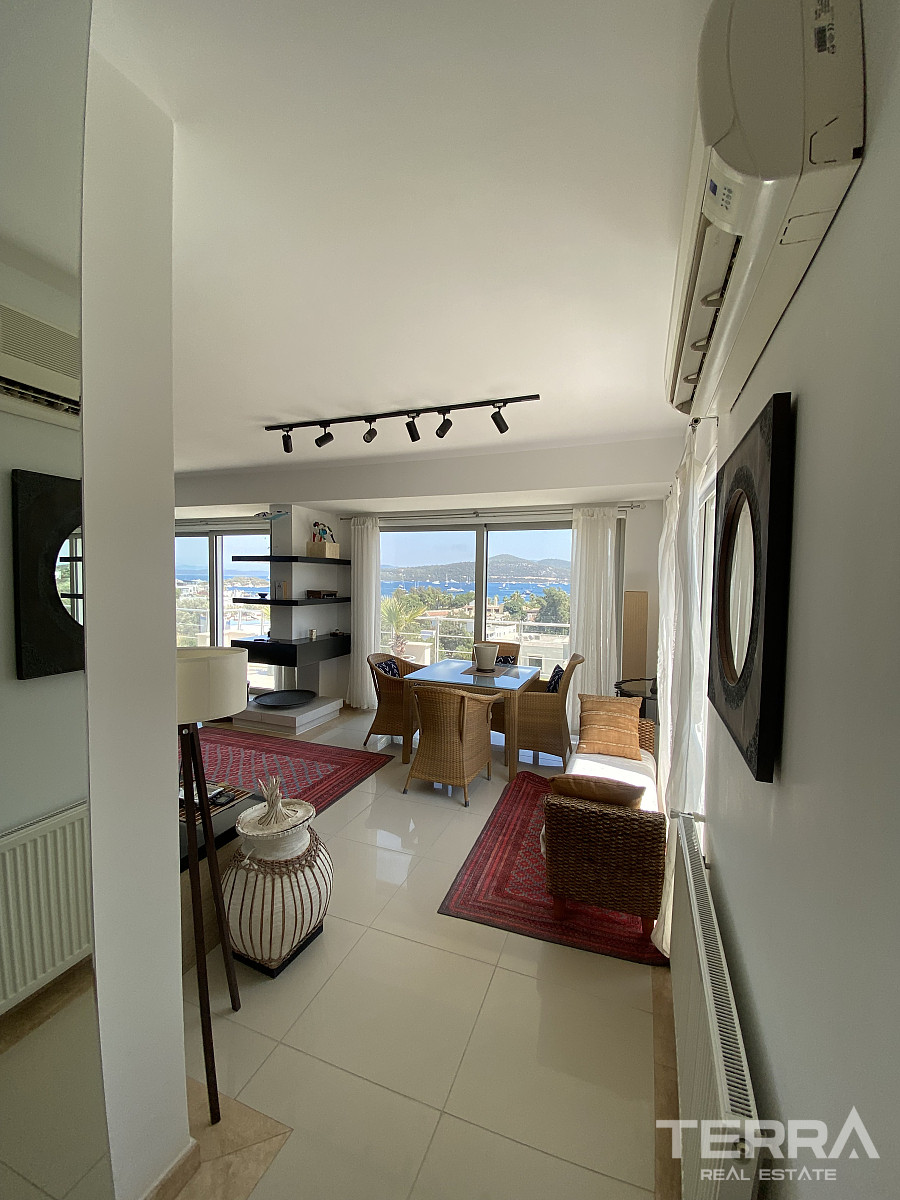 Muğla, Bodrum'da Deniz Manzaralı Satılık Mobilyalı Daire - 130448