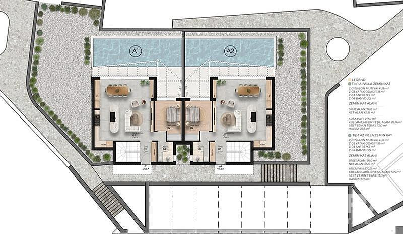 Semi-Detached Villas for Sale in Bodrum, Muğla, Turkey - 130662