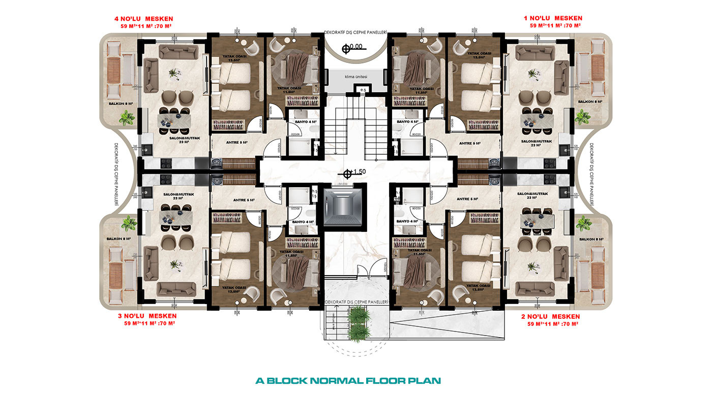 Luxury Apartments for Sale in Alanya Center, Turkey - 133072