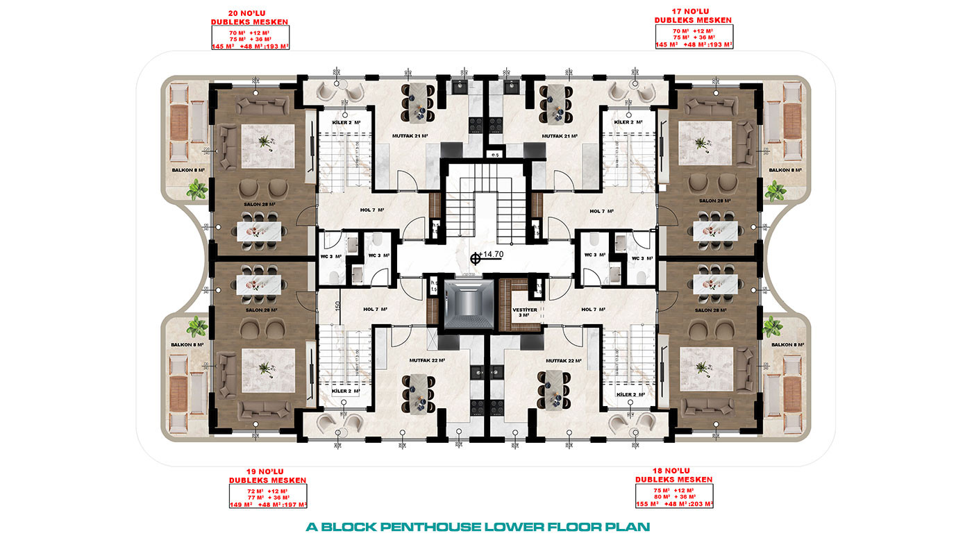 Luxury Apartments for Sale in Alanya Center, Turkey - 133075