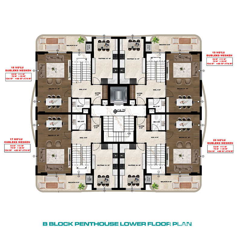 Luxury Apartments for Sale in Alanya Center, Turkey - 133077