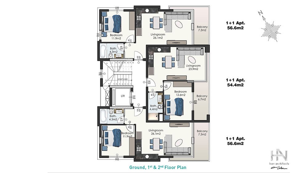 Apartments for sale in Alanya close to Cleopatra Beach - 8274