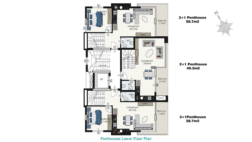 Apartments for sale in Alanya close to Cleopatra Beach - 8276