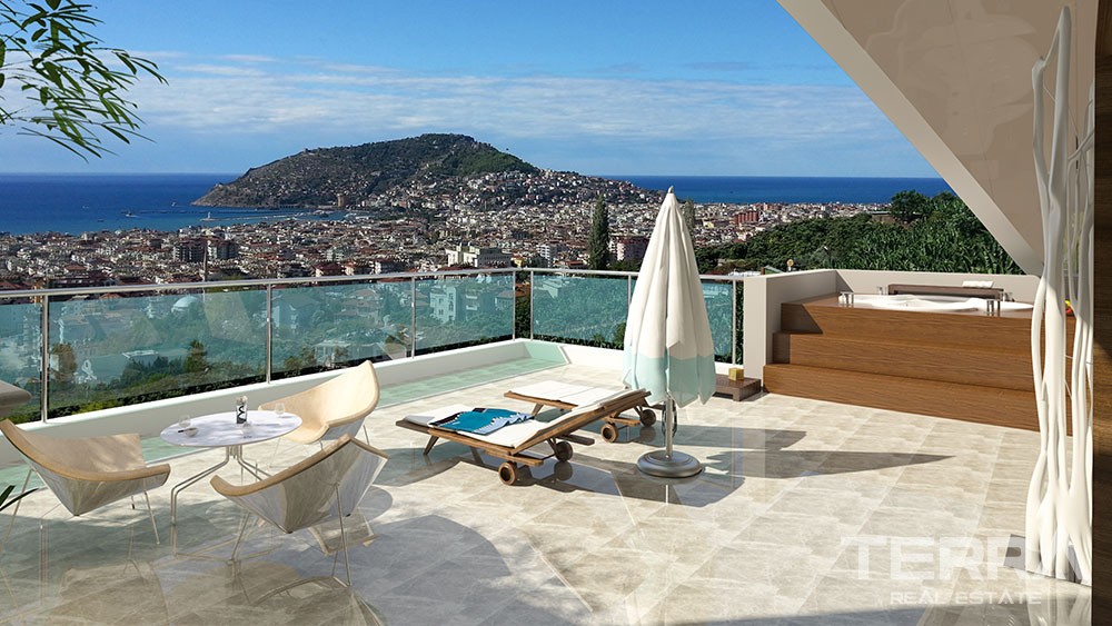 Spacious apartments with panoramic Alanya view - 8784