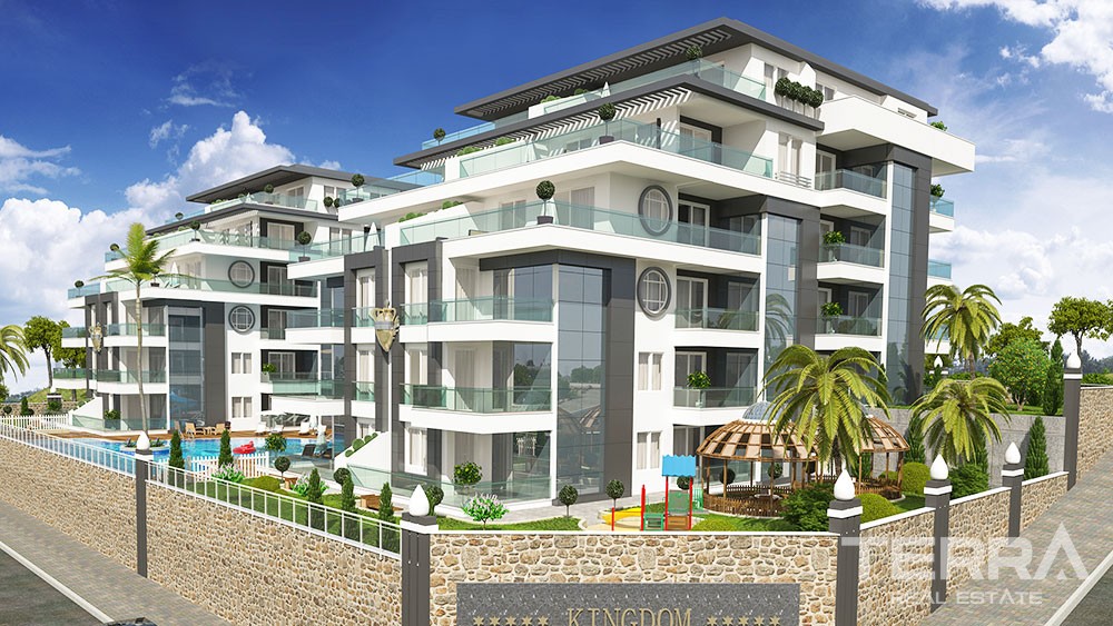Luxury apartments with large terraces in Kestel, Alanya - 8887