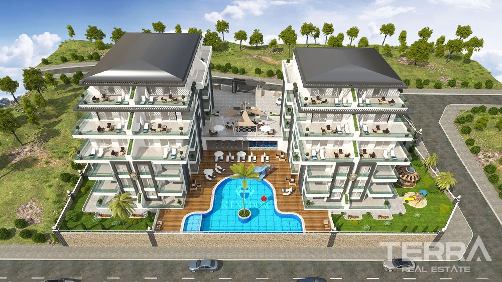 Luxuswohnungen mit großen Terrassen in Alanya, Kestel