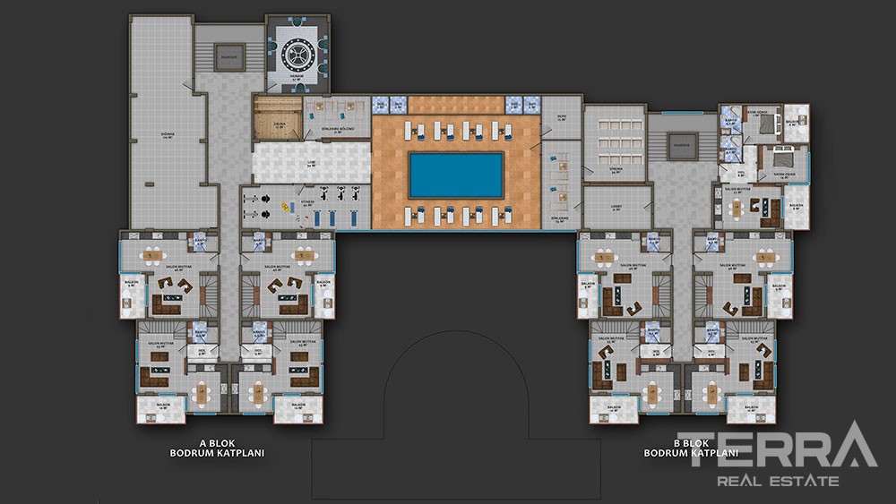 Luxury apartments with large terraces in Kestel, Alanya - 8896
