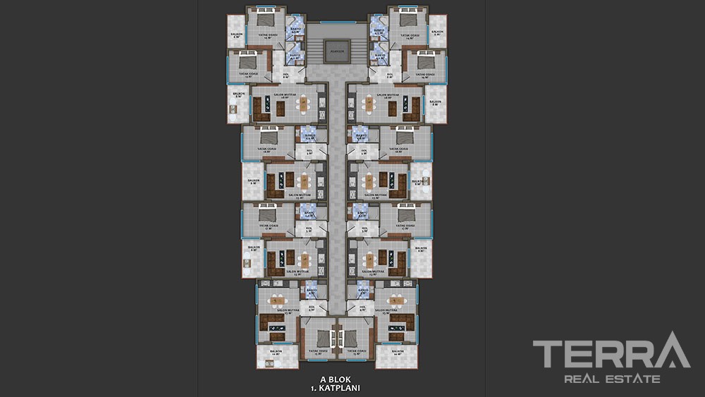 Luxury apartments with large terraces in Kestel, Alanya - 8897