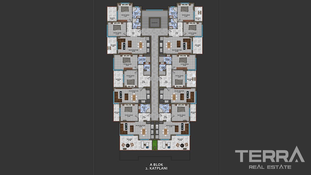 Luxury apartments with large terraces in Kestel, Alanya - 8898
