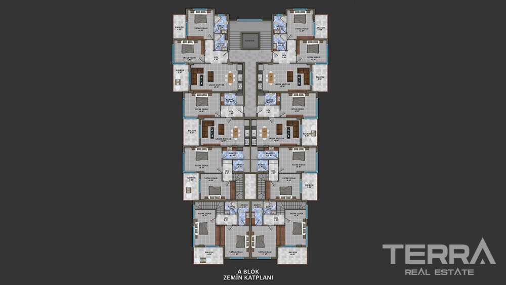 Luxury apartments with large terraces in Kestel, Alanya - 8901