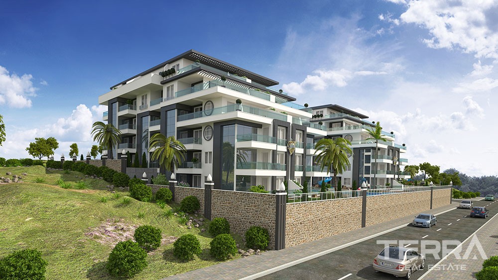 Luxury apartments with large terraces in Kestel, Alanya - 8902