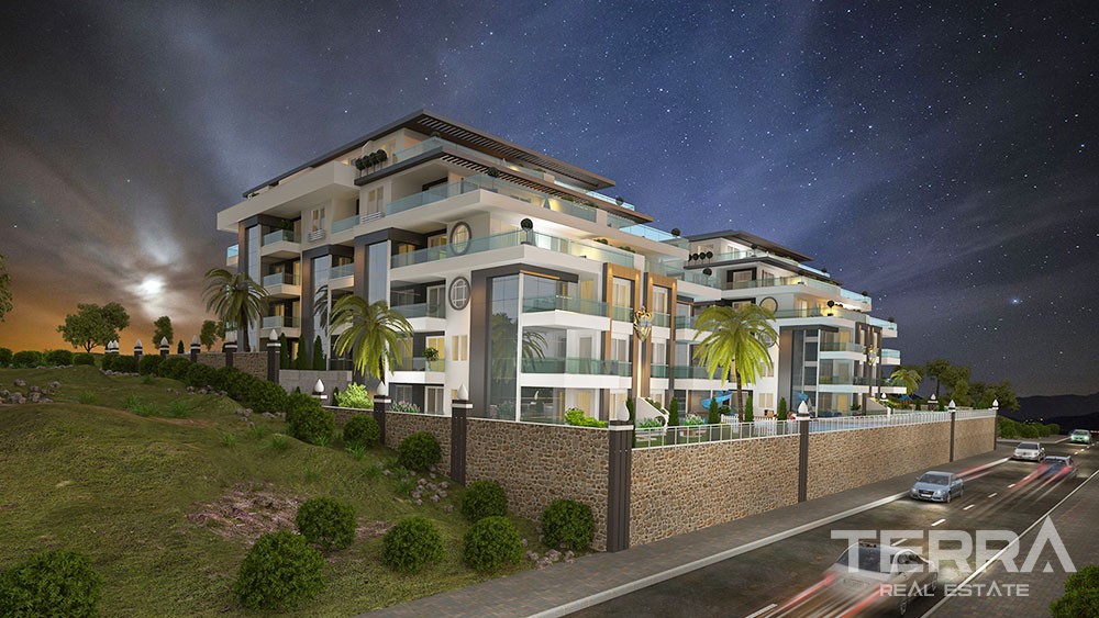 Luxury apartments with large terraces in Kestel, Alanya - 8904