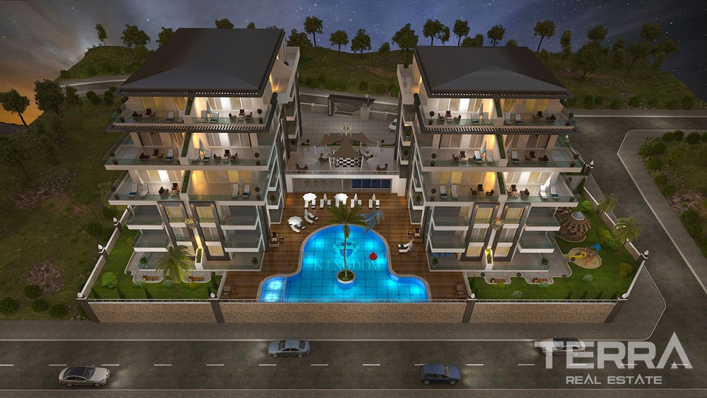 Luxury apartments with large terraces in Kestel, Alanya - 8911