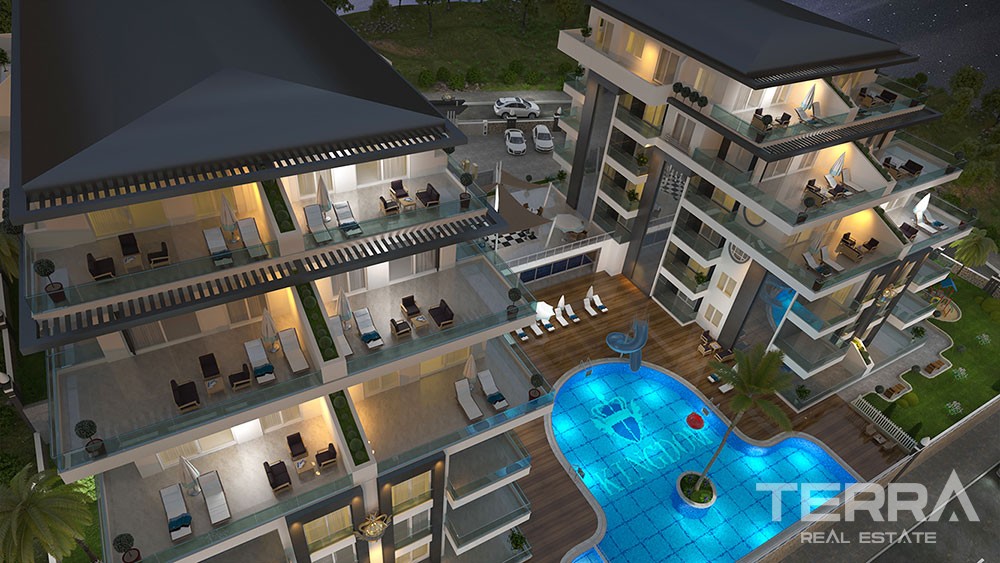 Luxury apartments with large terraces in Kestel, Alanya - 8914