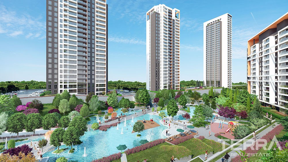 Wohnungen in Istanbul Bahçeşehir mit Seeblick - 10051