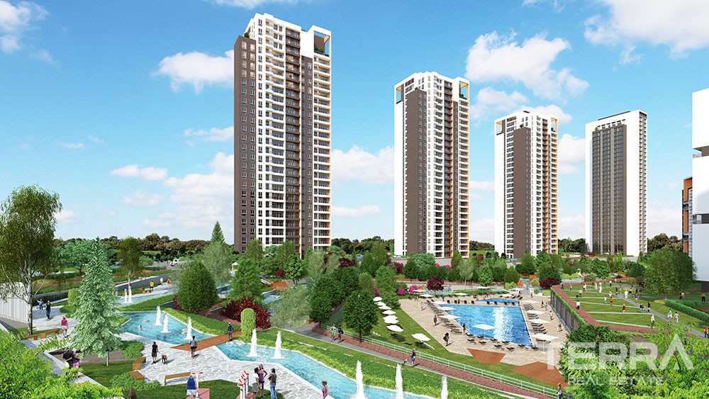 Wohnungen in Istanbul Bahçeşehir mit Seeblick - 10069