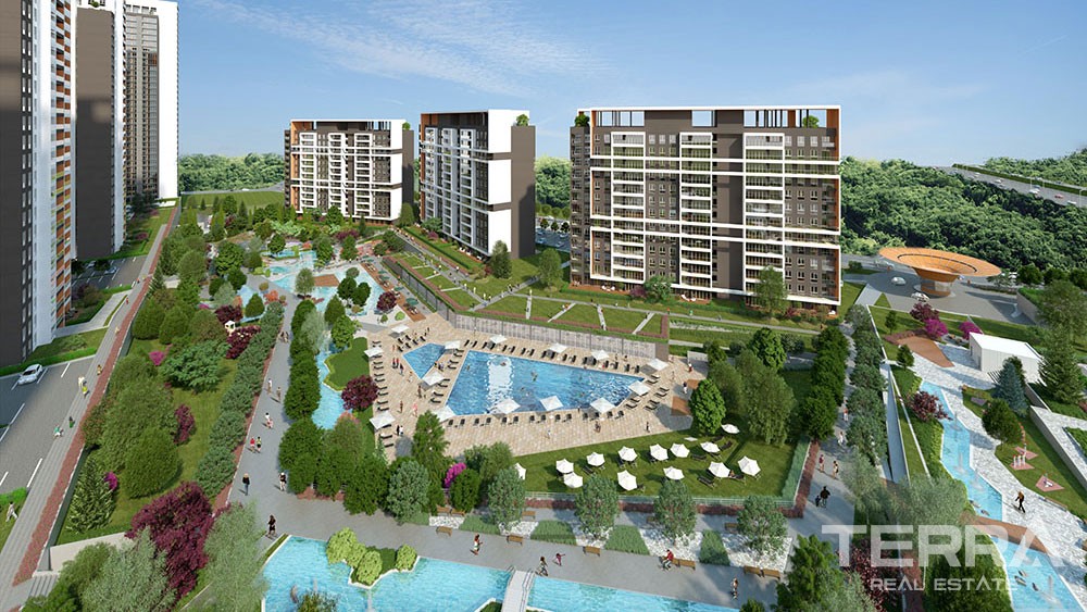 Wohnungen in Istanbul Bahçeşehir mit Seeblick - 10086