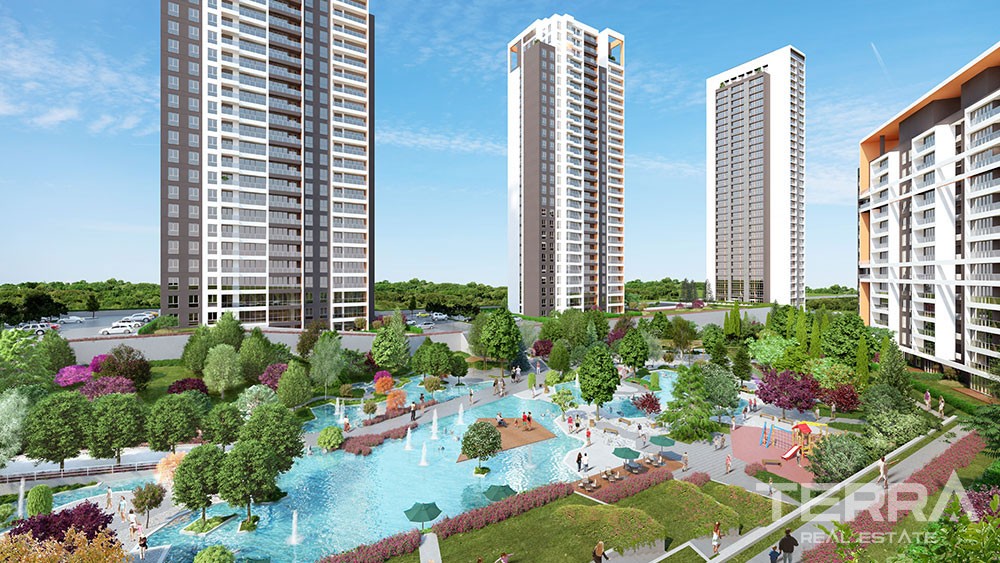 Wohnungen in Istanbul Bahçeşehir mit Seeblick - 10094