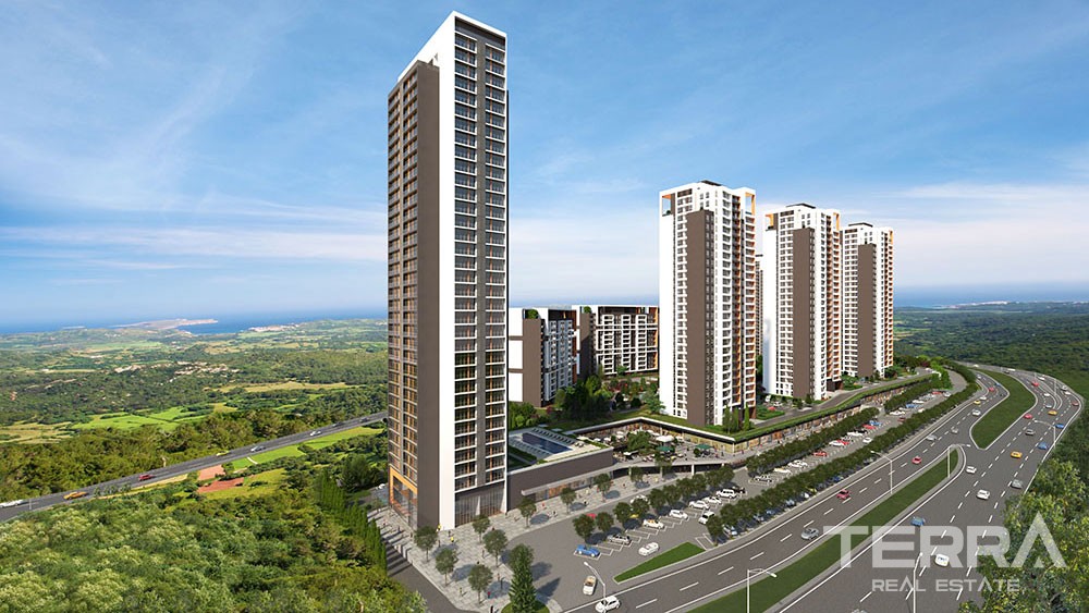 Wohnungen in Istanbul Bahçeşehir mit Seeblick - 10096
