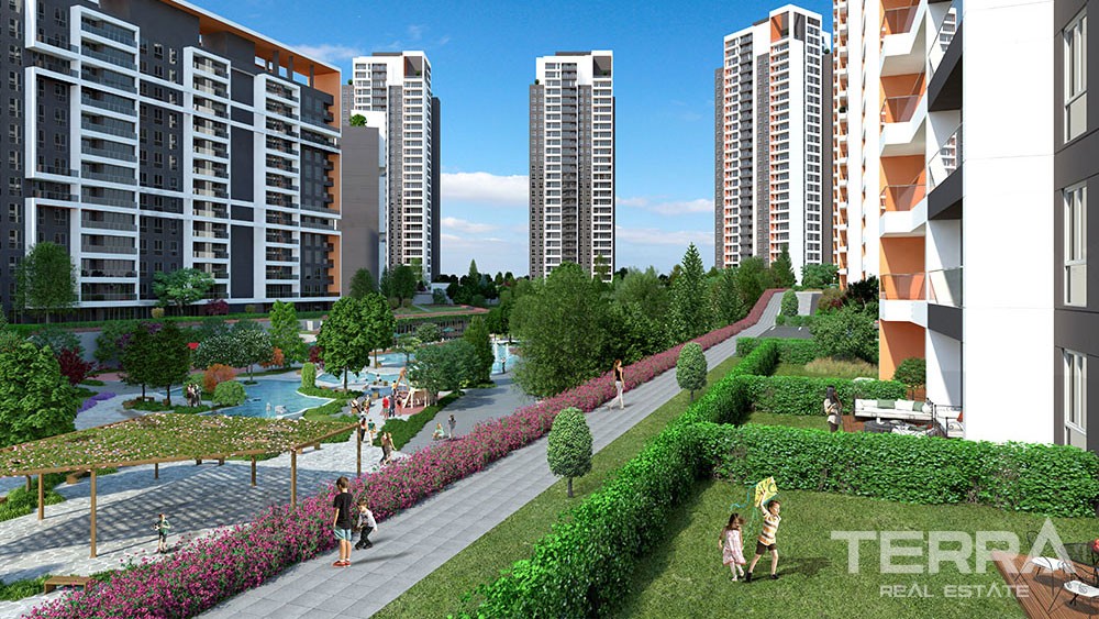 Wohnungen in Istanbul Bahçeşehir mit Seeblick - 10102