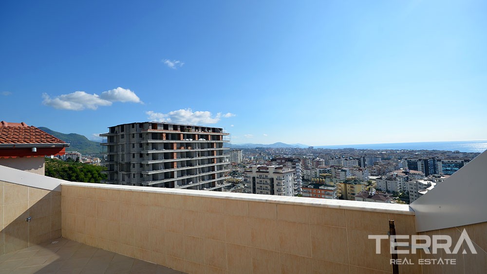 Sea view penthouse for sale in Cikcilli, Alanya - 10142