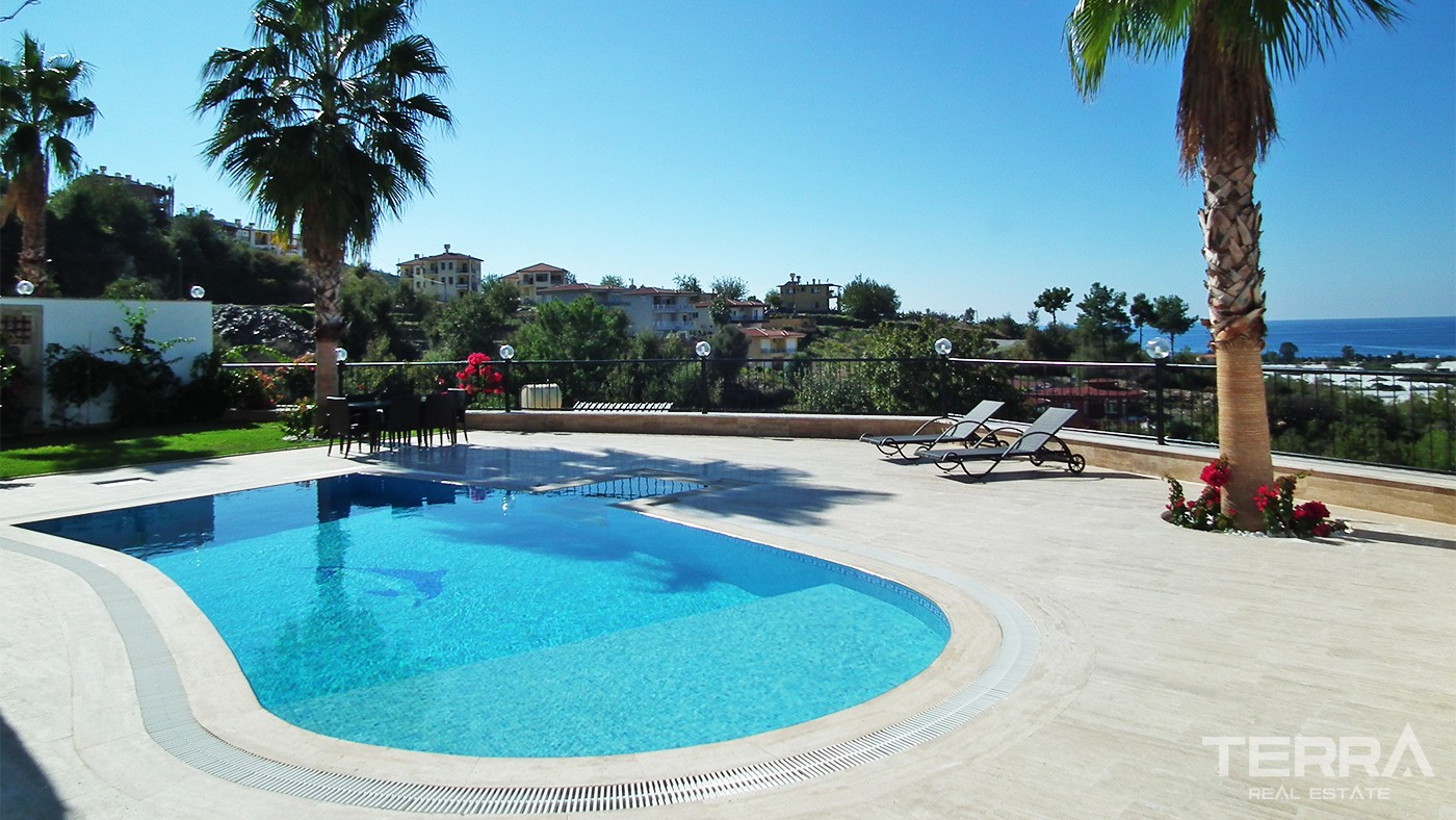 Sea View Detached House With Private Pool in Alanya Kargıcak - 33838