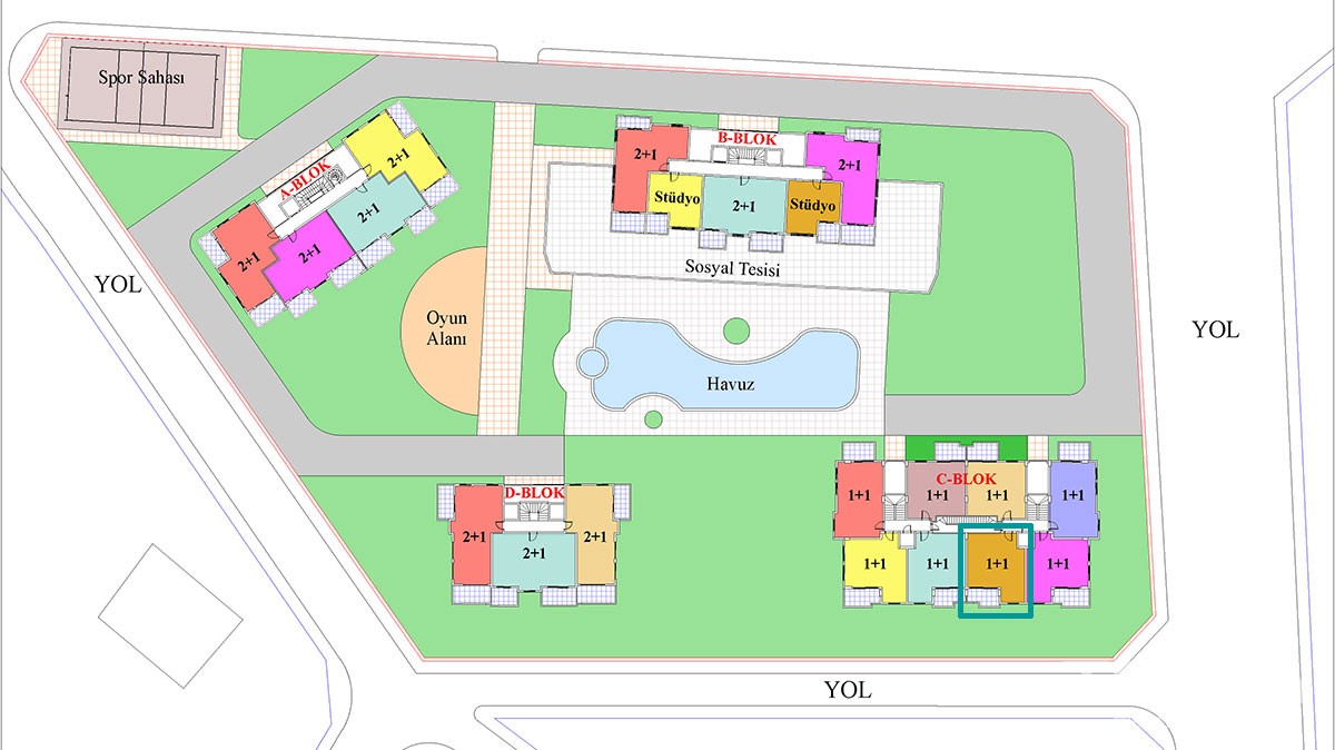 One bedroom apartment for sale in popular Orion Park Avsallar - 11545