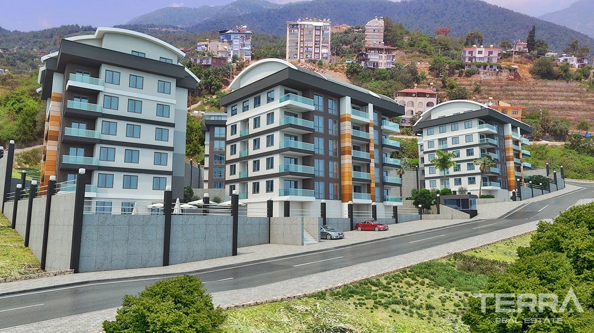 Spacious 1, 3 and 4 bedroom apartments for sale in Alanya Cikcilli