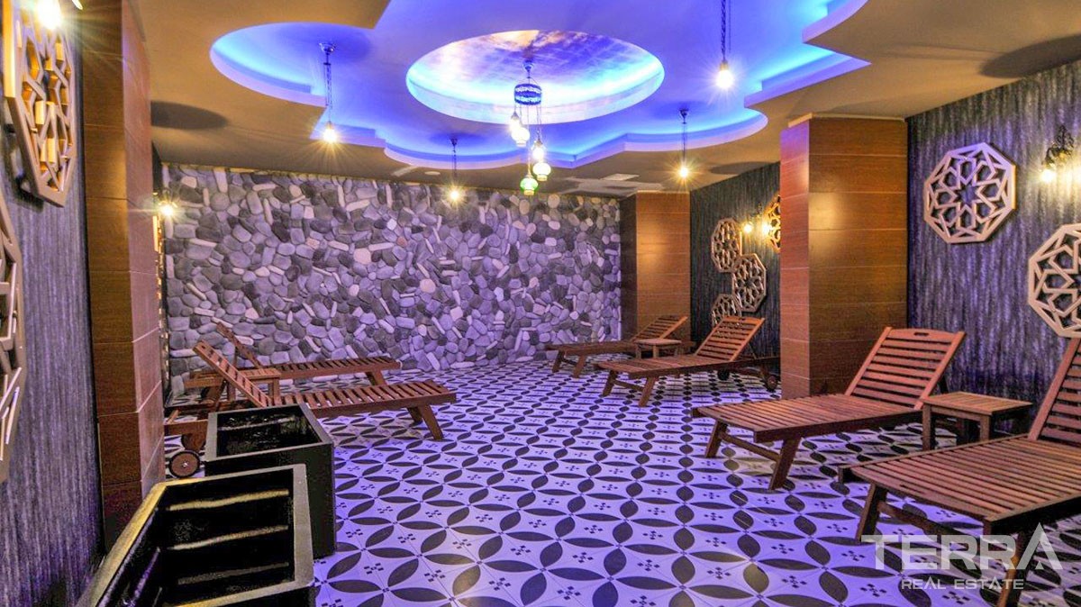 Furnished 2 bedroom apartment for sale Avsallar Alanya at Emerald Park - 12535