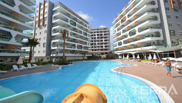Möblierte 2-Zimmer-Wohnung zum Verkauf Avsallar Alanya im Emerald Par