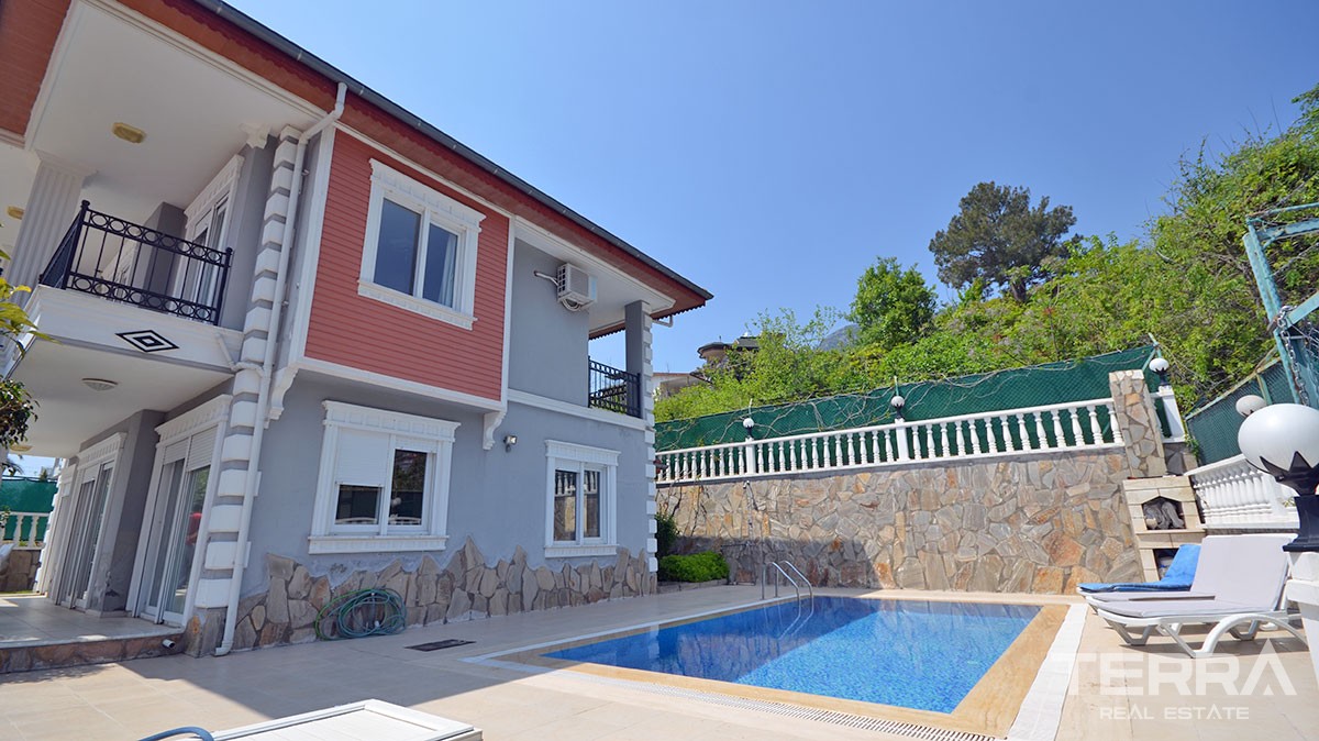 Sea view detached villa for sale in Alanya Tepe with private pool - 12815
