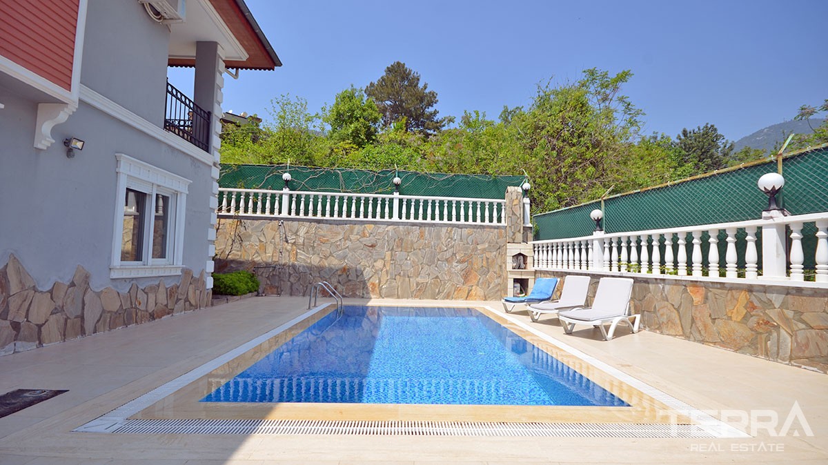 Sea view detached villa for sale in Alanya Tepe with private pool - 12819
