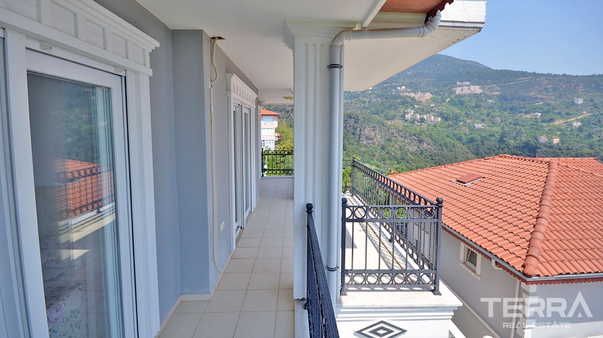 Sea view detached villa for sale in Alanya Tepe with private pool - 12838