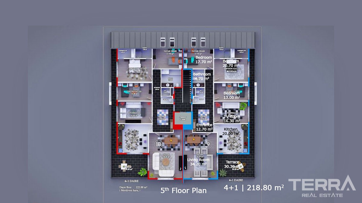 Spacious Apartments for sale with Separate Kitchen in Alanya Oba - 13091