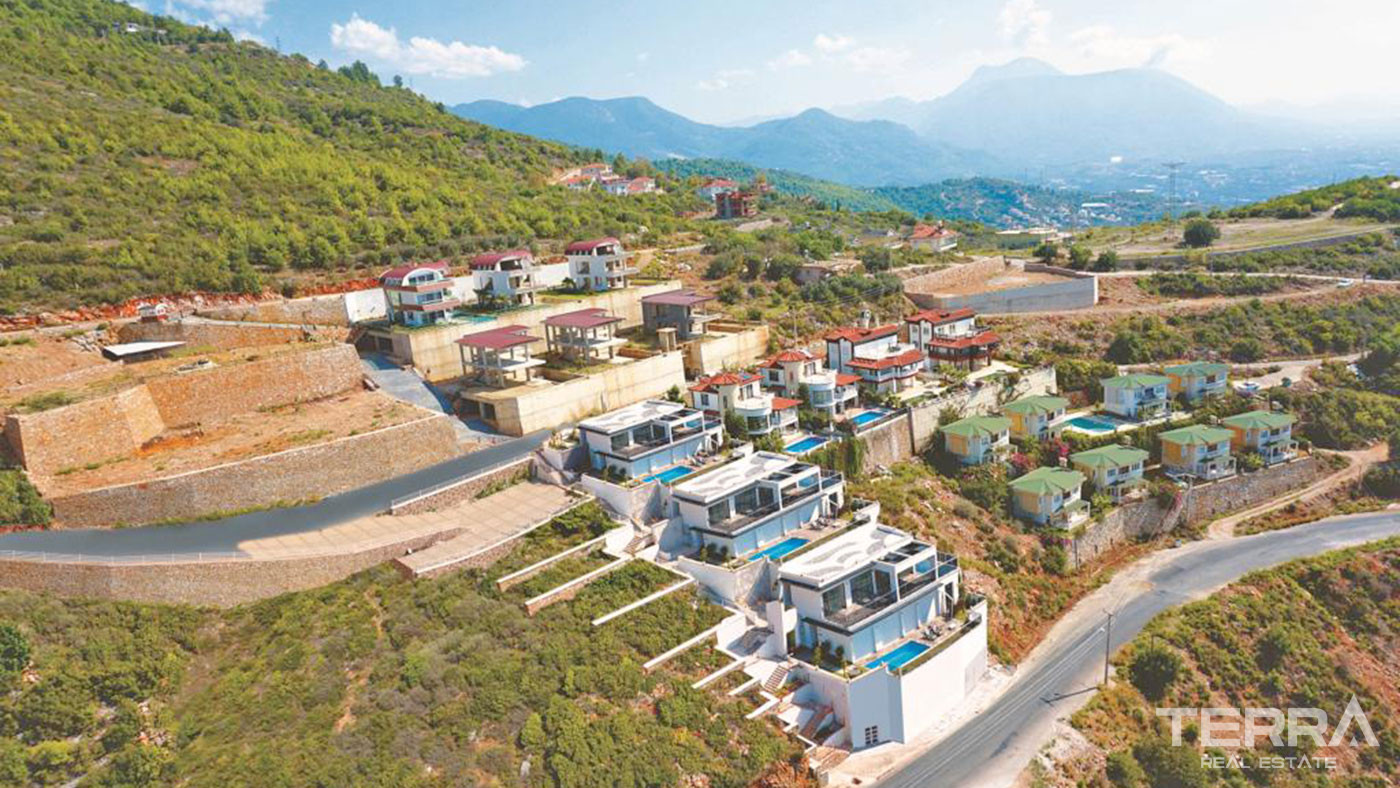 Exklusive Häuser zum Verkauf in Alanya Bektaş mit herrlichem Meerblic - 63461