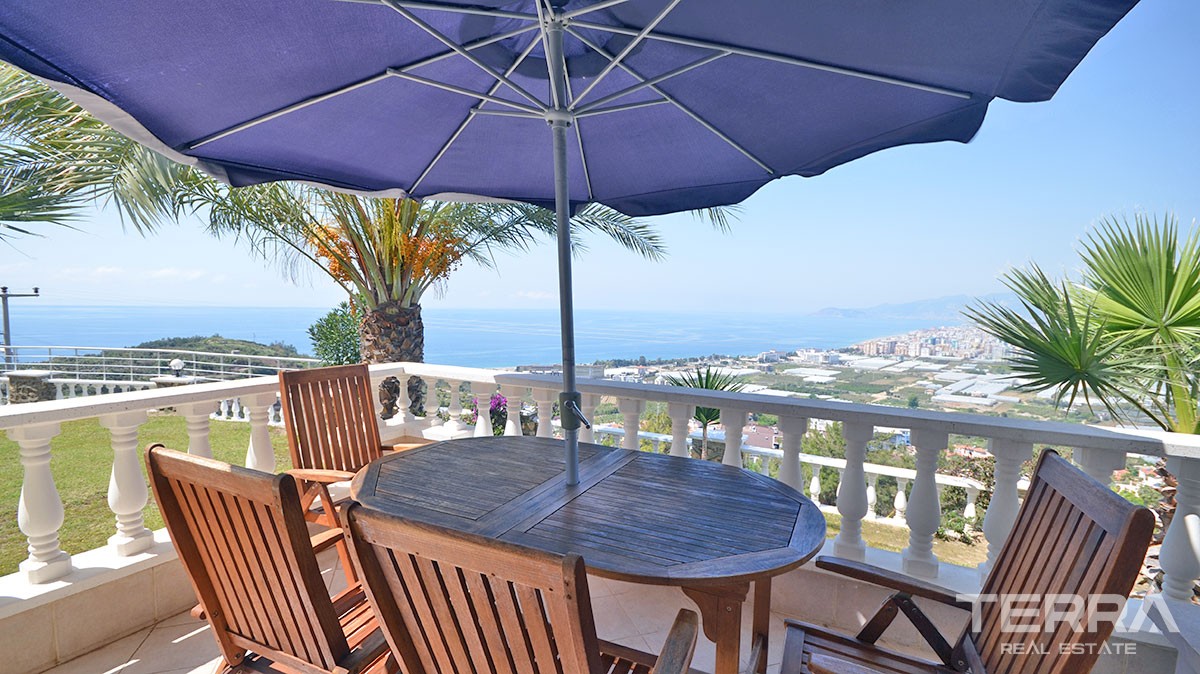 Fully furnished sea view villa for sale in Alanya Kargıcak - 13277