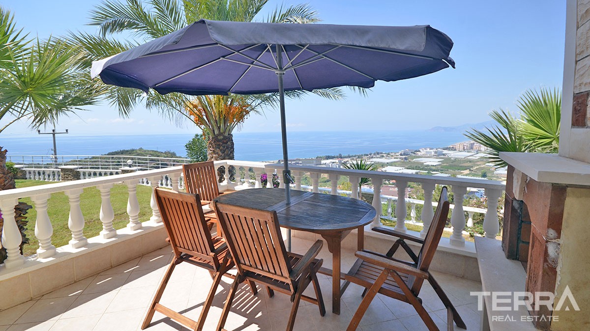 Fully furnished sea view villa for sale in Alanya Kargıcak - 13278
