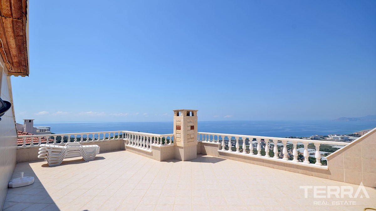 Fully furnished sea view villa for sale in Alanya Kargıcak - 13280