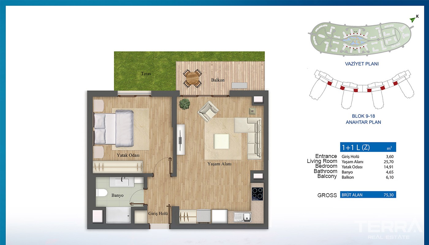 Luxuriöse und preisgekrönte Apartments zum Verkauf in Istanbul Küçükçe - 13955