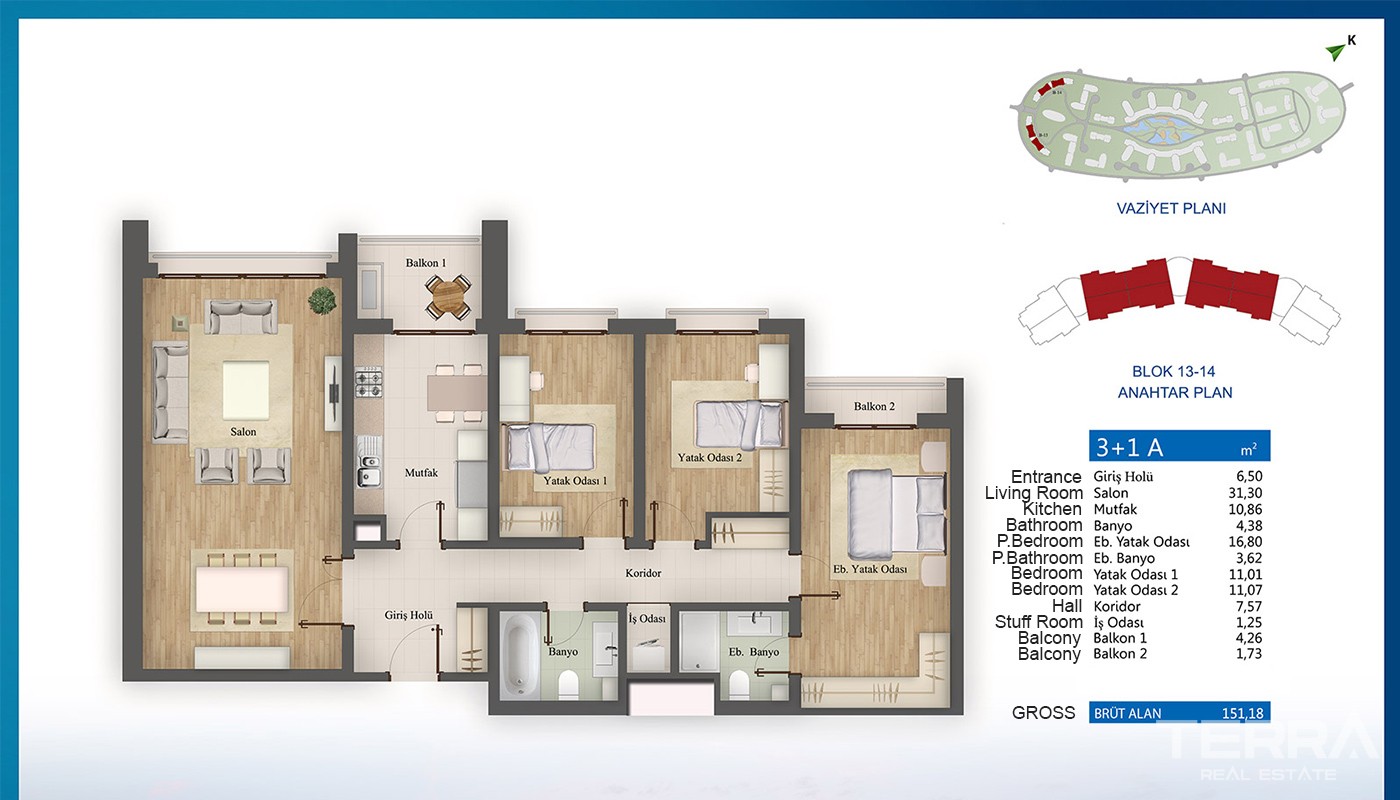 Luxuriöse und preisgekrönte Apartments zum Verkauf in Istanbul Küçükçe - 13962