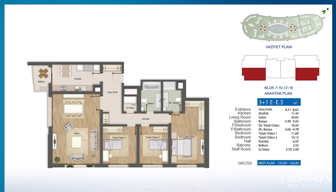 Luxuriöse und preisgekrönte Apartments zum Verkauf in Istanbul Küçükçe - 13964