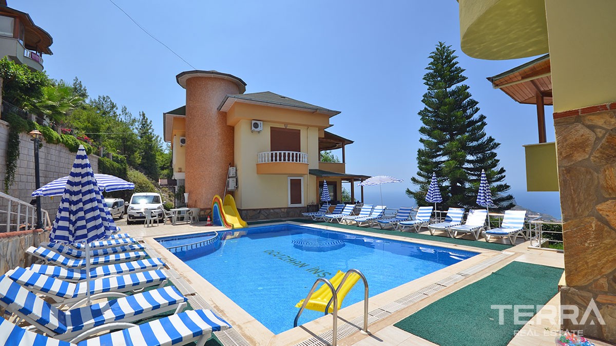 Fully Furnished Sea View Exclusive Villa for Sale in Alanya Bektaş