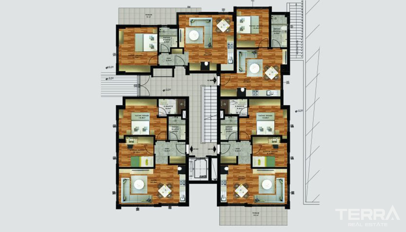 Brandneue und luxuriöse Apartments zum Verkauf in Antalya Lara - 14208