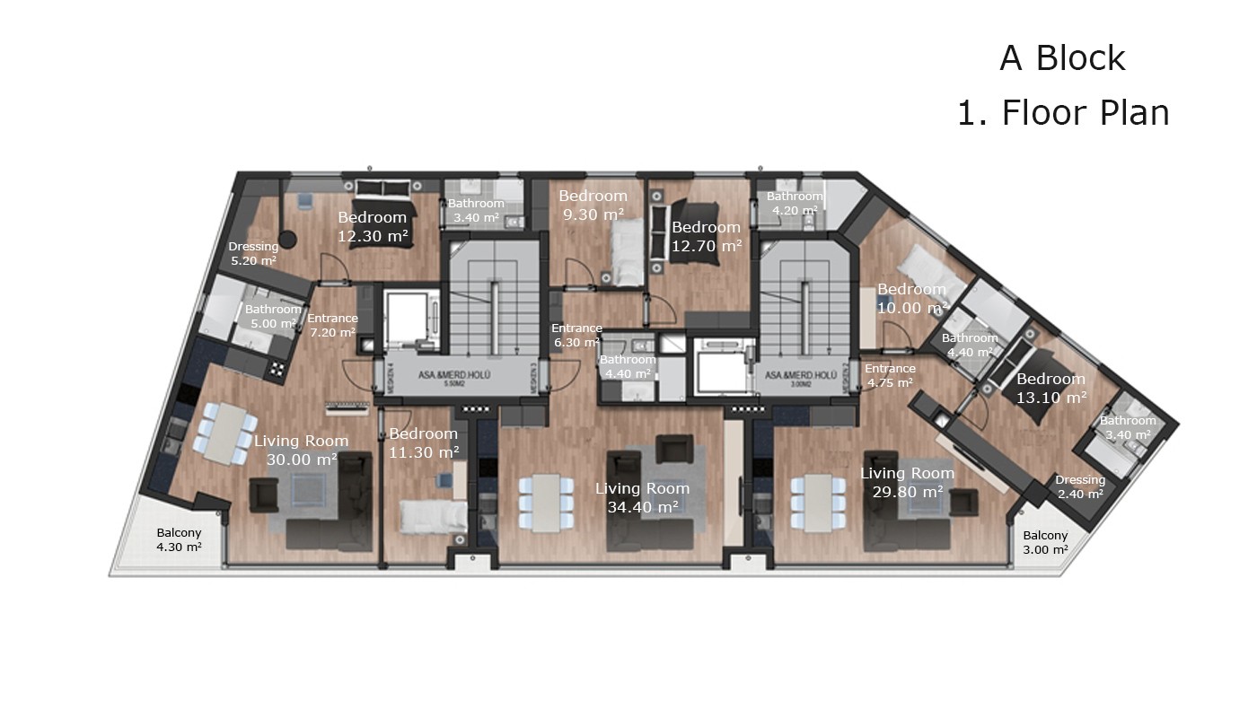 Modern Designed Brand New Apartments in Antalya - 14452