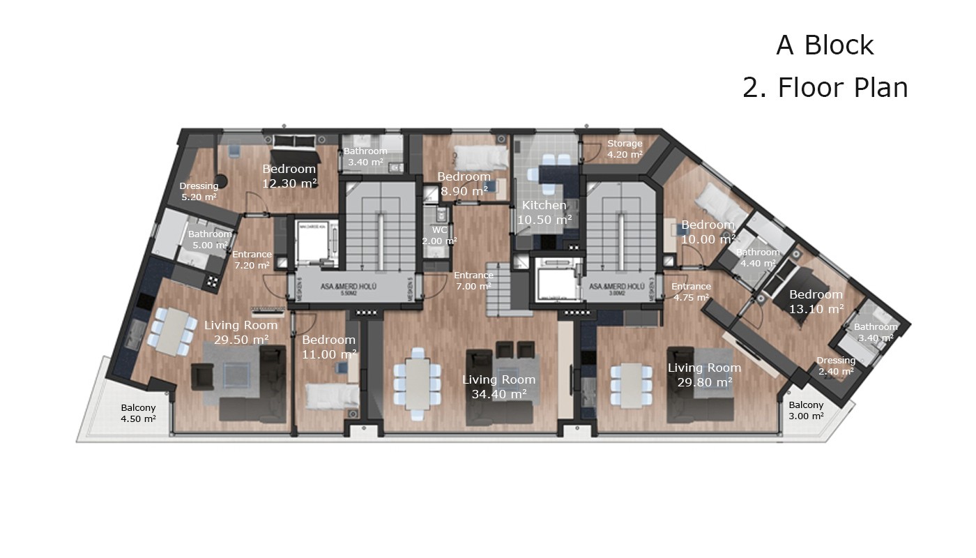Modern Designed Brand New Apartments in Antalya - 14454