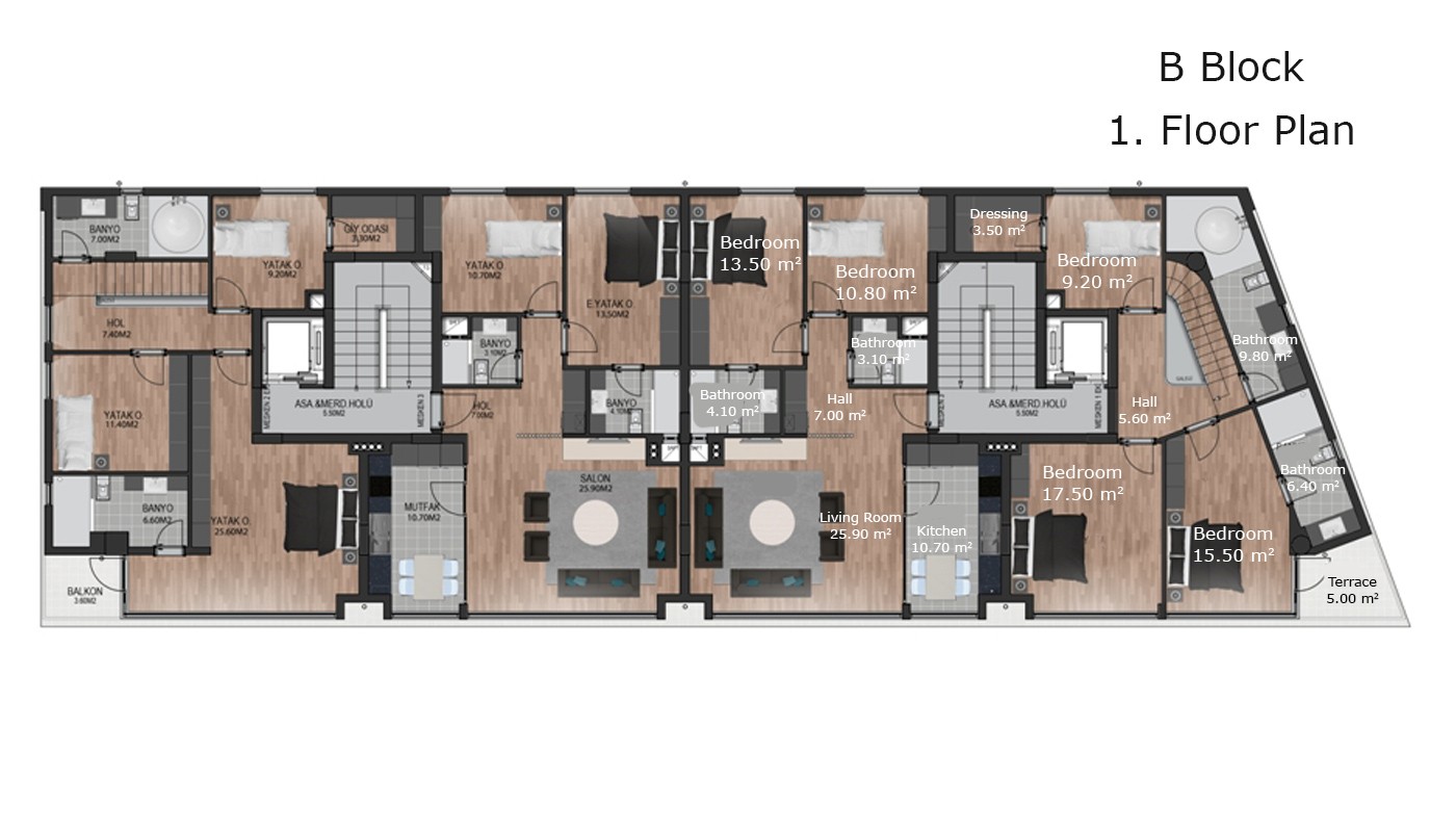 Modern Designed Brand New Apartments in Antalya - 14457