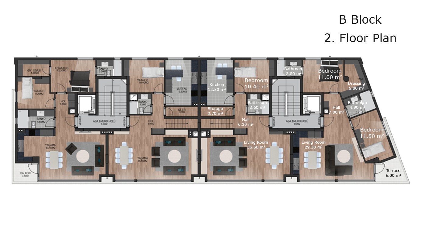 Modern Designed Brand New Apartments in Antalya - 14458